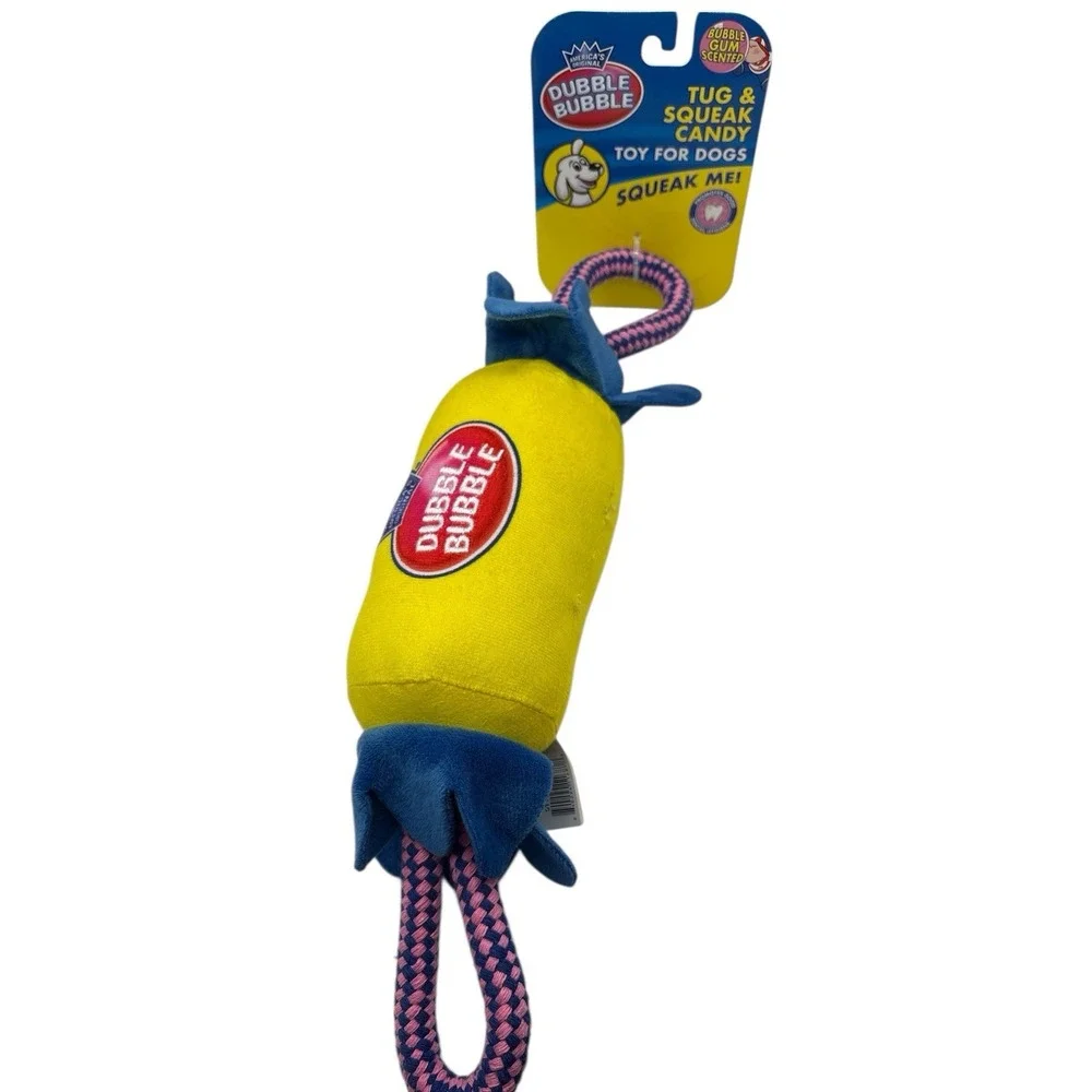 Dubble Bubble Dog Toy‎ Interactive Squeaker Tug 16